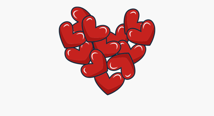 Heart made of small hearts